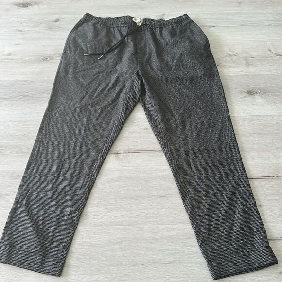 Open Edit Nordstrom Cropped Pull On Pants Black Houndstooth L NWT - Picture 3 of 8